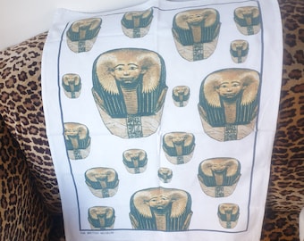 Torchon années 80, souvenir du British Museum de Londres. 100 % coton. Conception égyptienne.