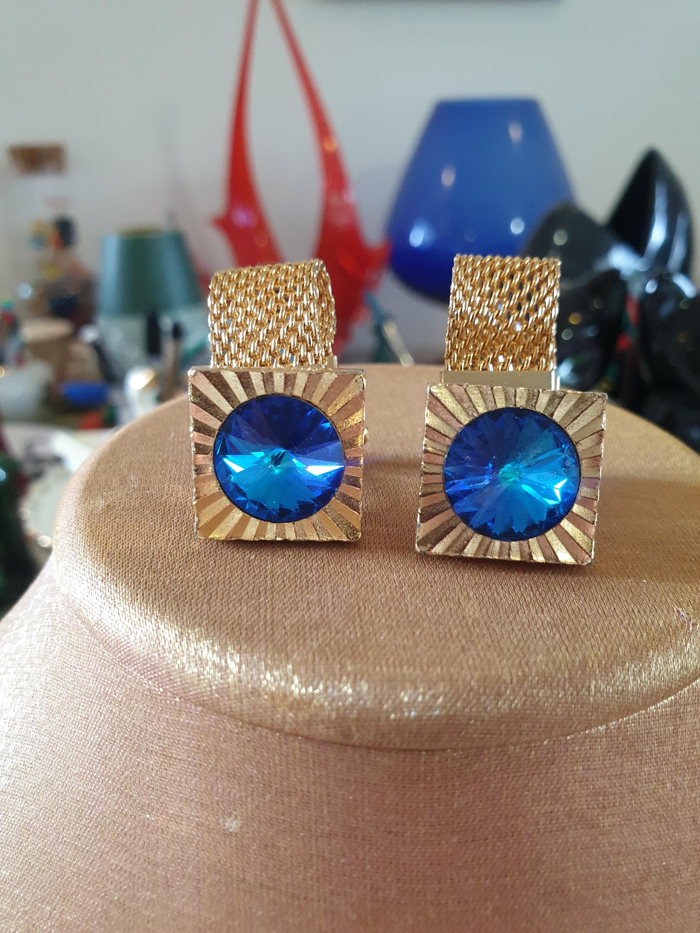 Pendentif Et Boutons De Manchettes émaillés - Vintage 1970