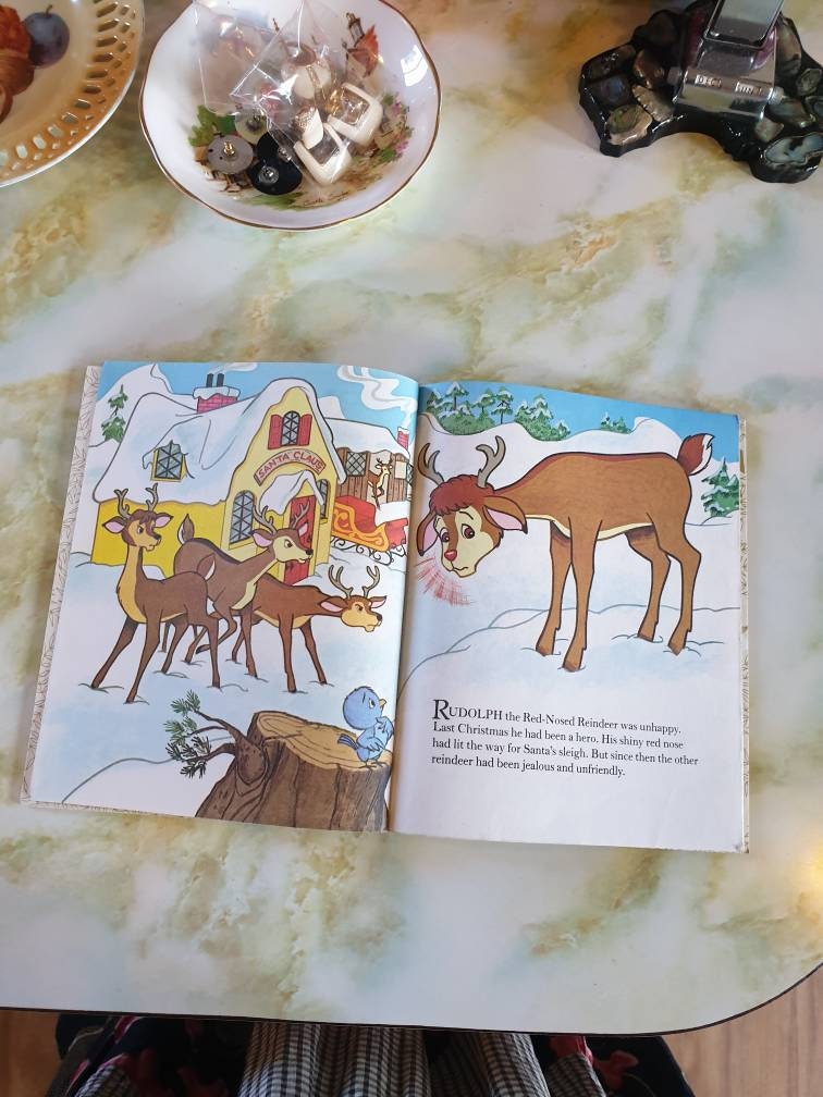 Little Golden Book, Rudolph the Red Nosed Reindeer Shines Again. Hard ...