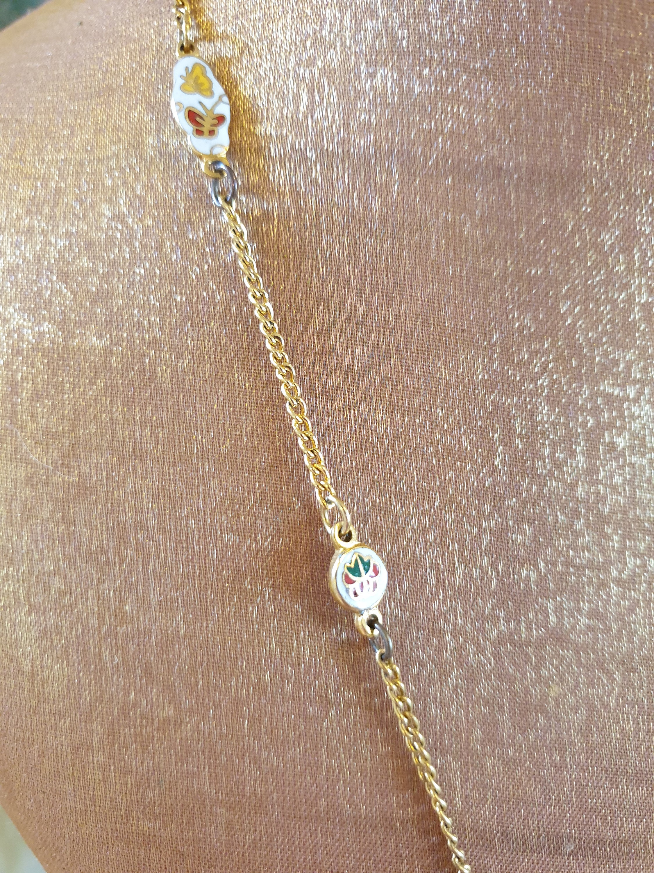 Collier vintage HERMES en émail cloisonné - Montres & Bijoux