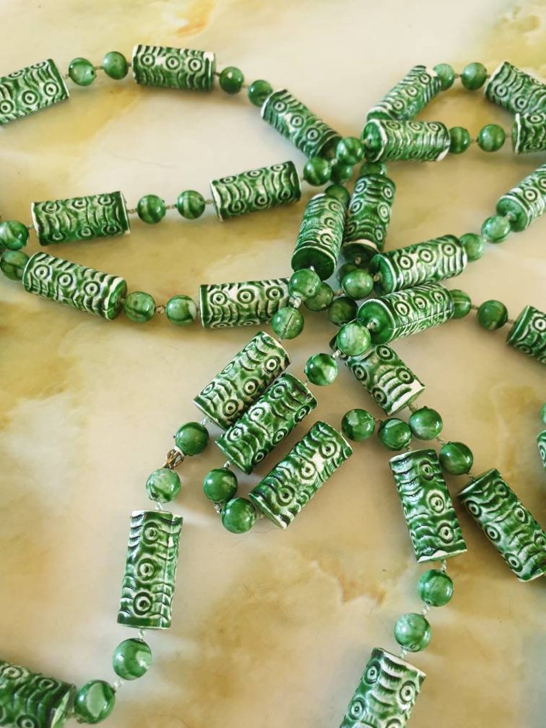 Beads 1970s Long Single Strand Goes Around Neck Twice. Etsy