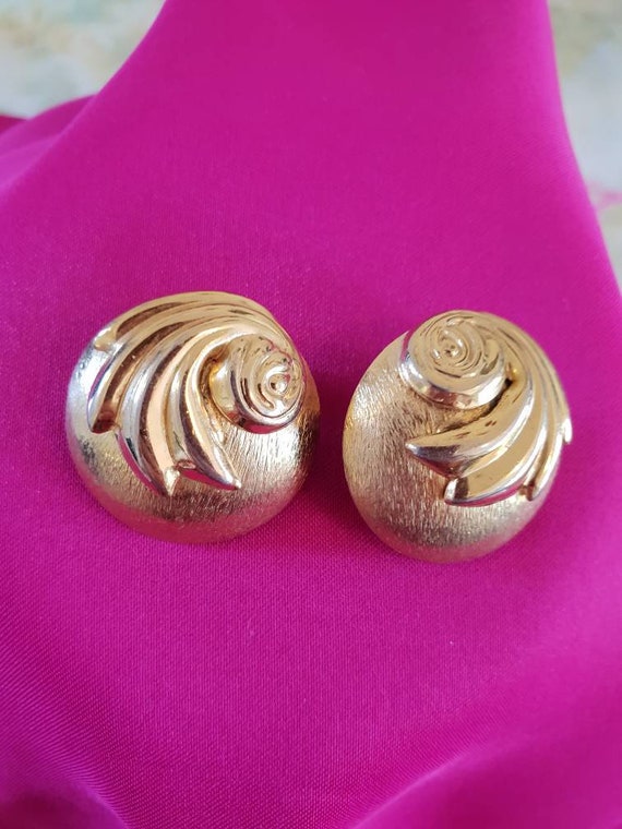 Boucles D'oreilles Clips Vintage Années 80 - Dorées - Occasion