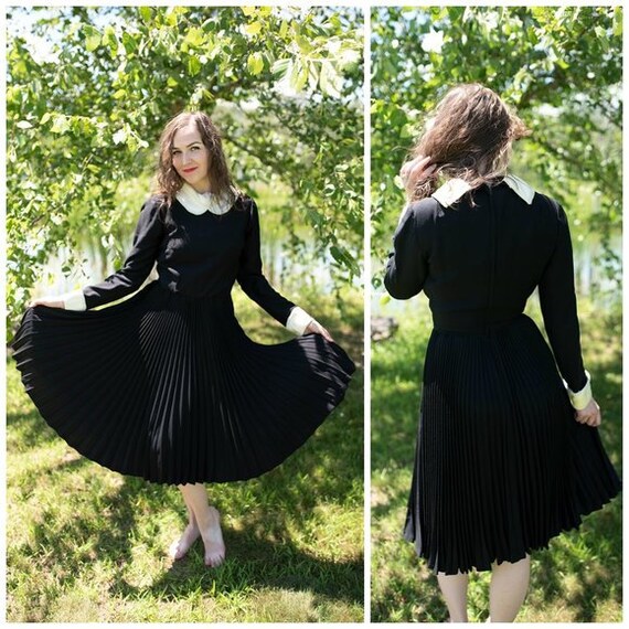 Vintage Lane Bryant Tall Pleated Collar Dress