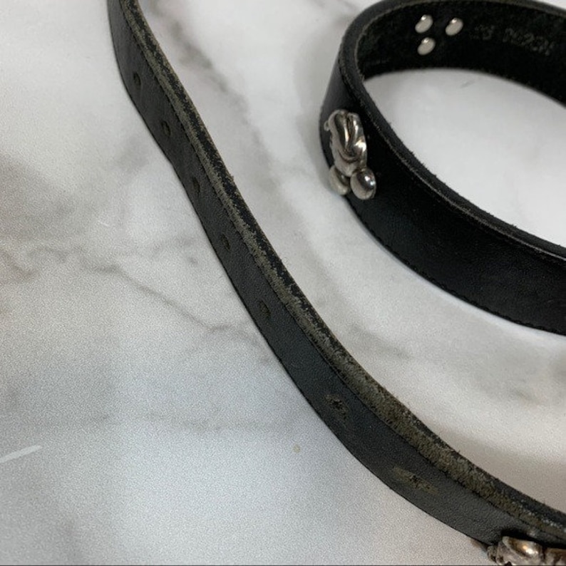 Vintage 90s Brighton Black Leather Disney Belt
