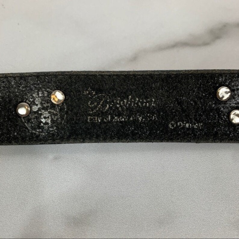 Vintage 90s Brighton Black Leather Disney Belt