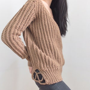 Crochet Pattern Crochet V Neck Sweater Pattern PDF Download image 4