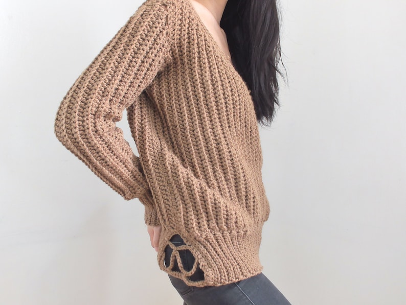 Crochet Pattern Crochet V Neck Sweater Pattern PDF Download image 4