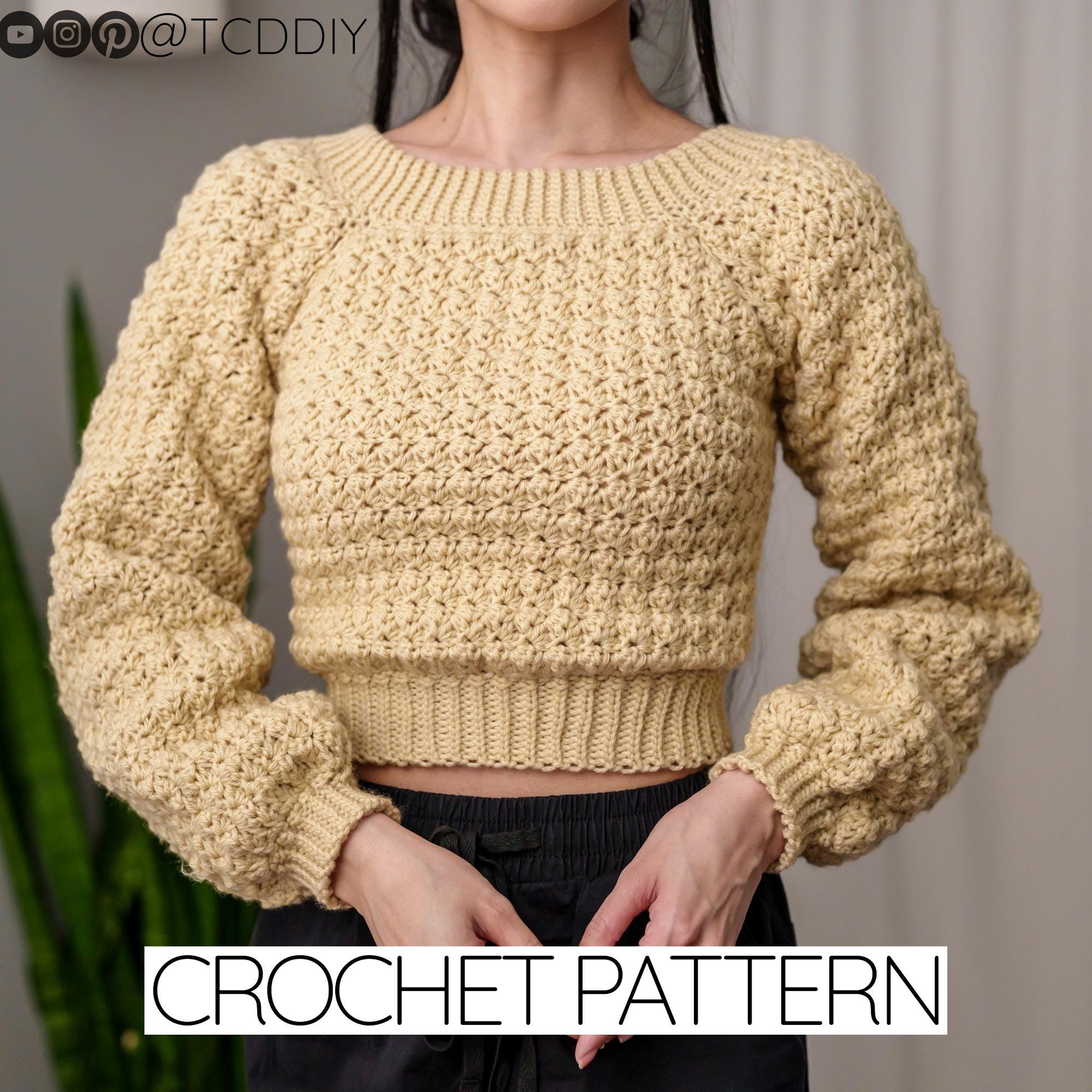トップス F.C.R.B SLEEVEAUTHENTICLOGOCREWNECK KNIT Crochet Pattern | Cropped Long Sleeve Sweater | Boat Neck | Wide