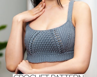 Crochet Pattern | Crochet Cable Stitch Bralette Pattern | Crochet Cable Stitch Crop Top Pattern | PDF Download