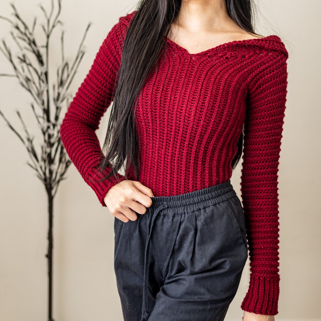 Crochet Fold Long Sleeve Top | Etsy