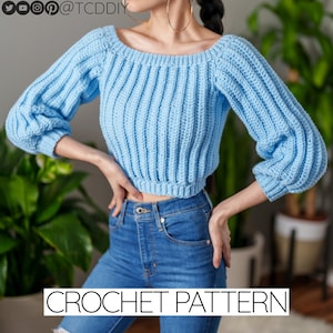 Crochet Pattern | Off the Shoulder Top Sweater | PDF Download