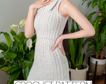 Crochet Pattern | Collared Sleeveless Dress | Trinity Stitch | PDF Download