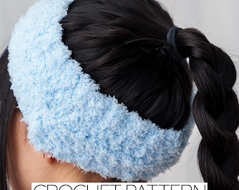 Crochet Pattern | Easy Fuzzy Headband | Ear Warmer | PDF Download