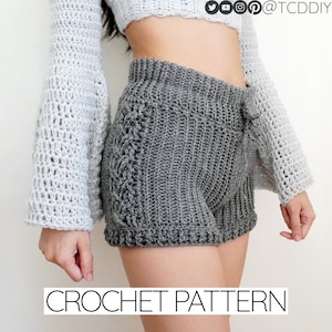 Crochet Pattern | High Waisted Cable Stitch Shorts W. Drawstring | PDF Download