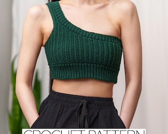 Crochet Pattern | Single Strap Cropped Bralette Tank Top | PDF Download