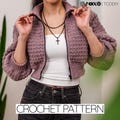 Crochet Pattern | Cropped Bomber Jacket W. Zipper | PDF Download