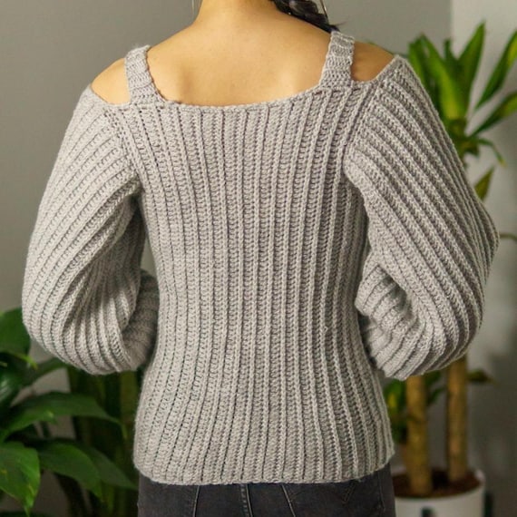 Crochet Pattern #219 | Balloon Sleeve Sweater W. Straps & Long