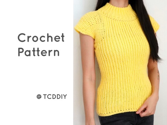 crochet mock neck top