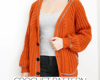 Crochet Pattern | Oversized Cardigan with Pockets | PDF Download