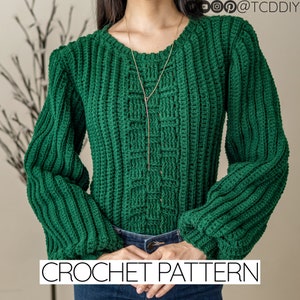 Crochet Pattern | Basket Weave Sweater Pattern | PDF Download