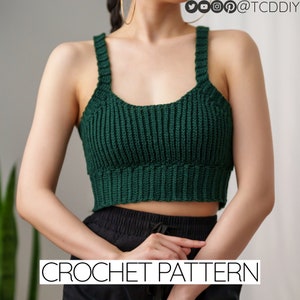 Crochet Pattern | Cropped Tank Top Bralette | PDF Download