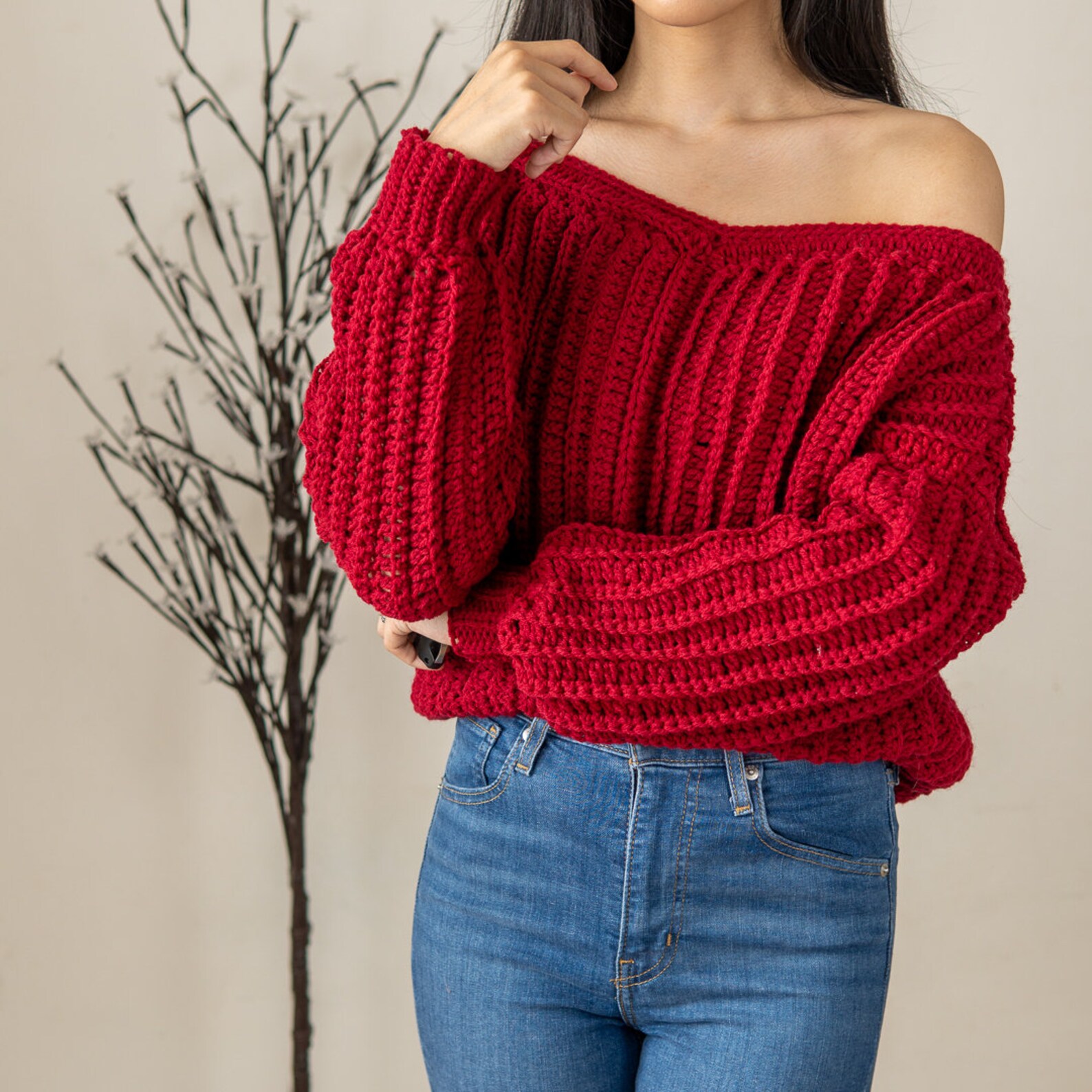 Crochet off the Shoulder Jumper Pattern Etsy