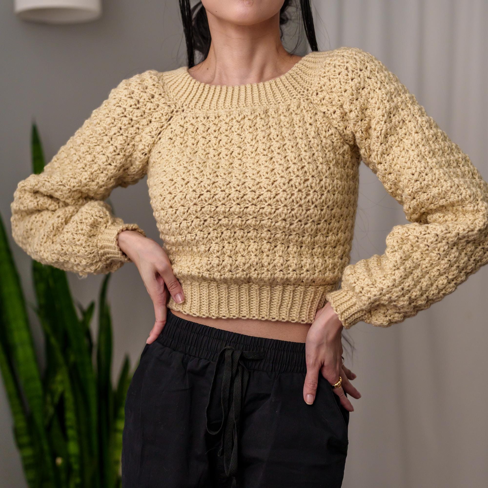 Crochet Pattern #522 | Boat Neck Sweater | Wide Collar Jumper