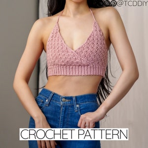 Crochet Pattern | Cropped Wrap Halter Top | Bralette | PDF Download