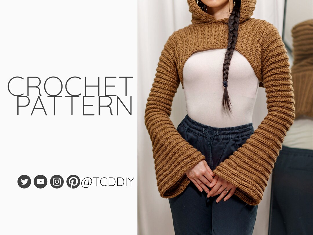 Crochet Pattern Hooded Shrug Pattern PDF Download Etsy