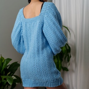 Crochet Pattern Crochet Balloon Sleeve Sweater Dress PDF Download image 8