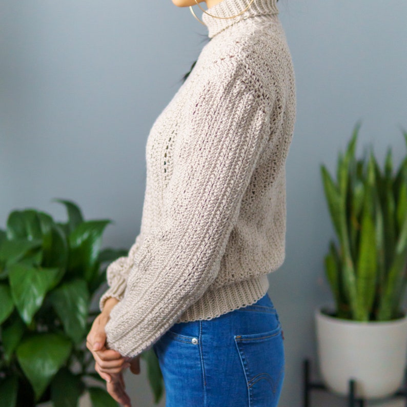 Crochet Pattern Turtleneck Sweater Pattern PDF Download image 9