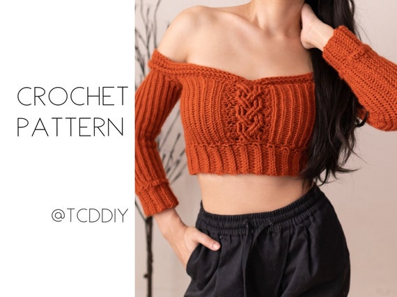 Crochet Cropped Long Sleeve Cable 