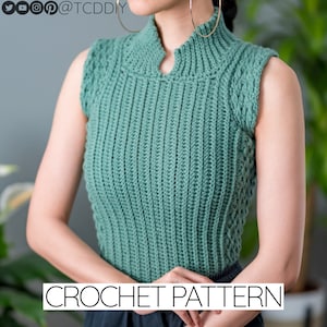 Crochet Pattern | Collared Sweater Vest W. Alpine Stitch