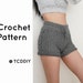 Crochet High Waisted Cable Stitch Shorts Pattern
