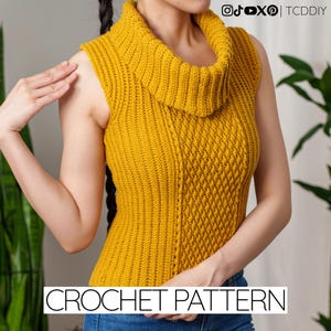 Häkelanleitung | Flügelärmel Top | Alpine Stitch Pulli Weste | PDF-Download