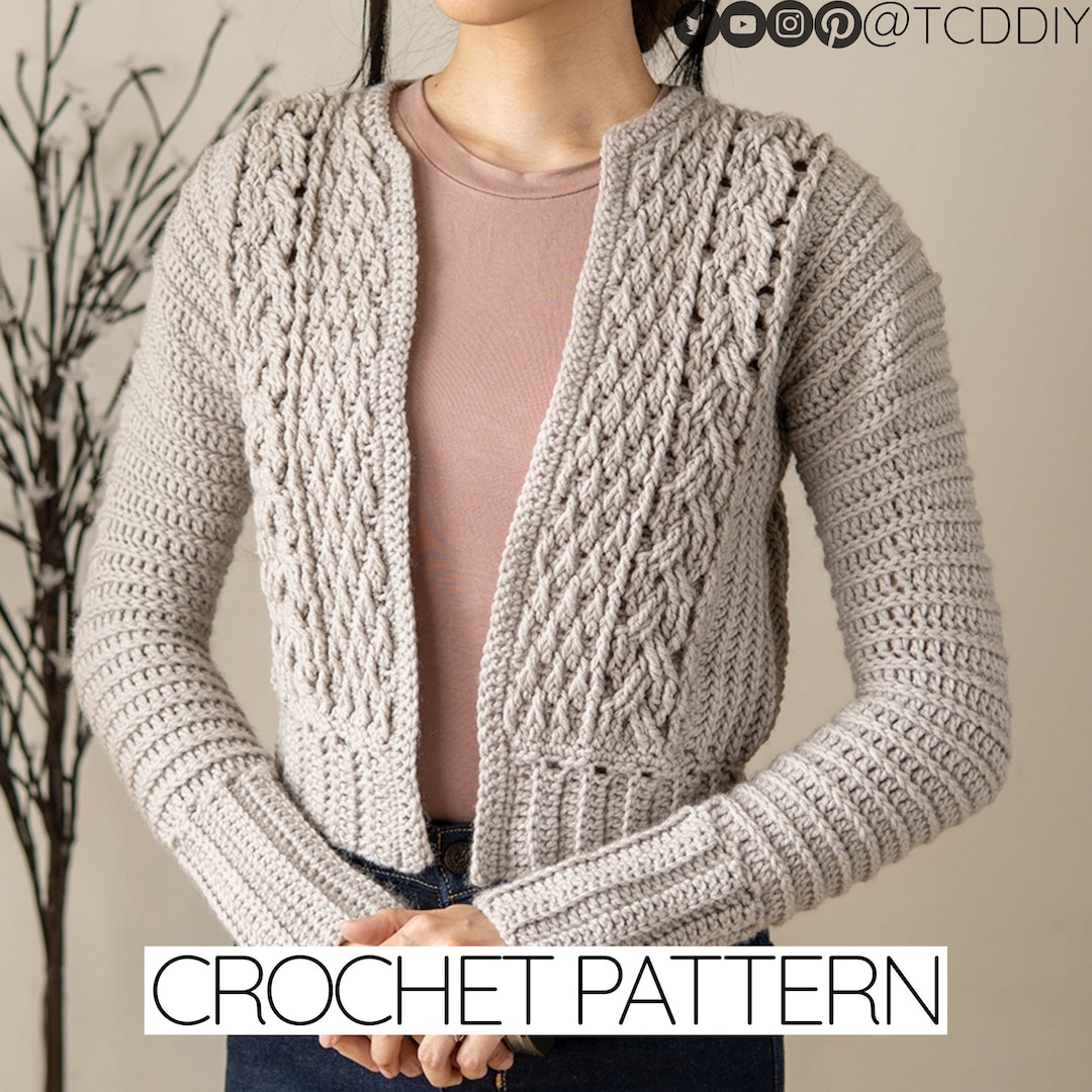 Crochet Pattern Cable Stitch Jacket Pattern PDF Download - Etsy
