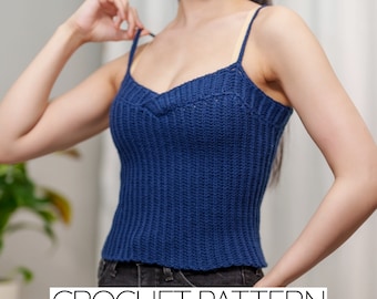 Patron au crochet | Camisole d'été | Côtelé | Téléchargement PDF