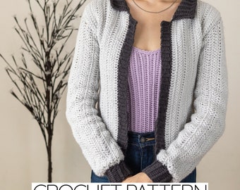 Crochet Pattern | Herringbone Stitch Bomber Jacket Pattern | PDF Download