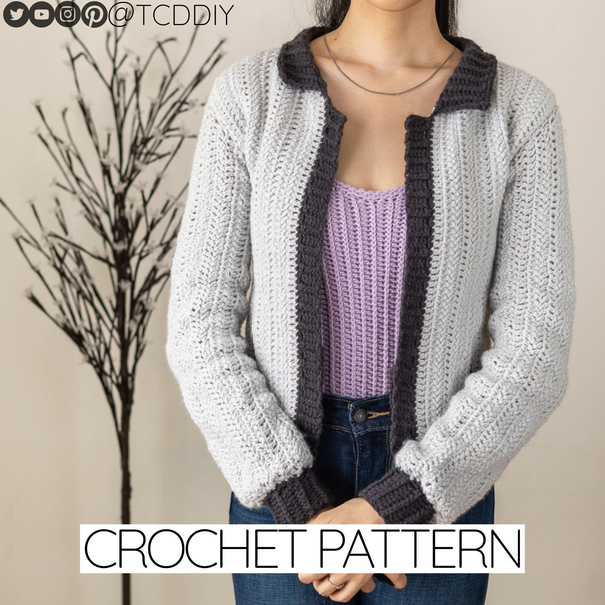 美品 cristaseya HERRINGBONE KNIT CARDIGAN BIOTOP(ビオトープ) / 【Cristaseya】 HERRINGBONE KNIT