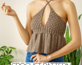 Crochet Pattern | Peplum Halter Top Pattern | PDF Download