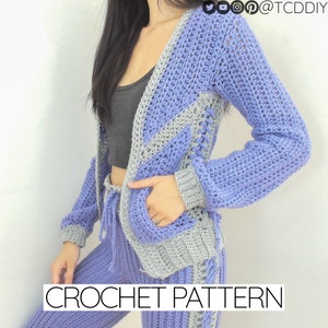 Crochet Pattern | Crochet Jacket with Pocket Pattern | PDF Download