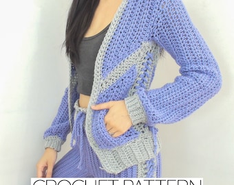 Crochet Pattern | Crochet Jacket with Pocket Pattern | PDF Download