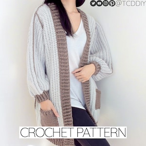 Crochet Pattern | Reversible Cardigan with Pockets Pattern | PDF Download