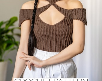 Crochet Pattern | Modern Mock Neck Cut out Top Pattern | PDF Download