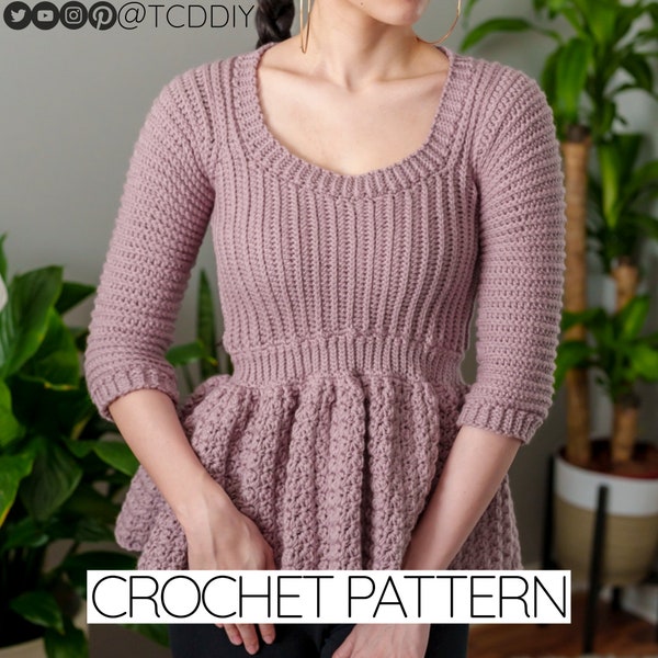 Crochet Pattern | Crochet Peplum Top Pattern | PDF Download