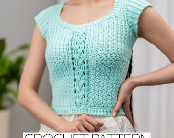 Crochet T-Shirt Pattern: Suzette Stitch Cable Top (PDF Download)