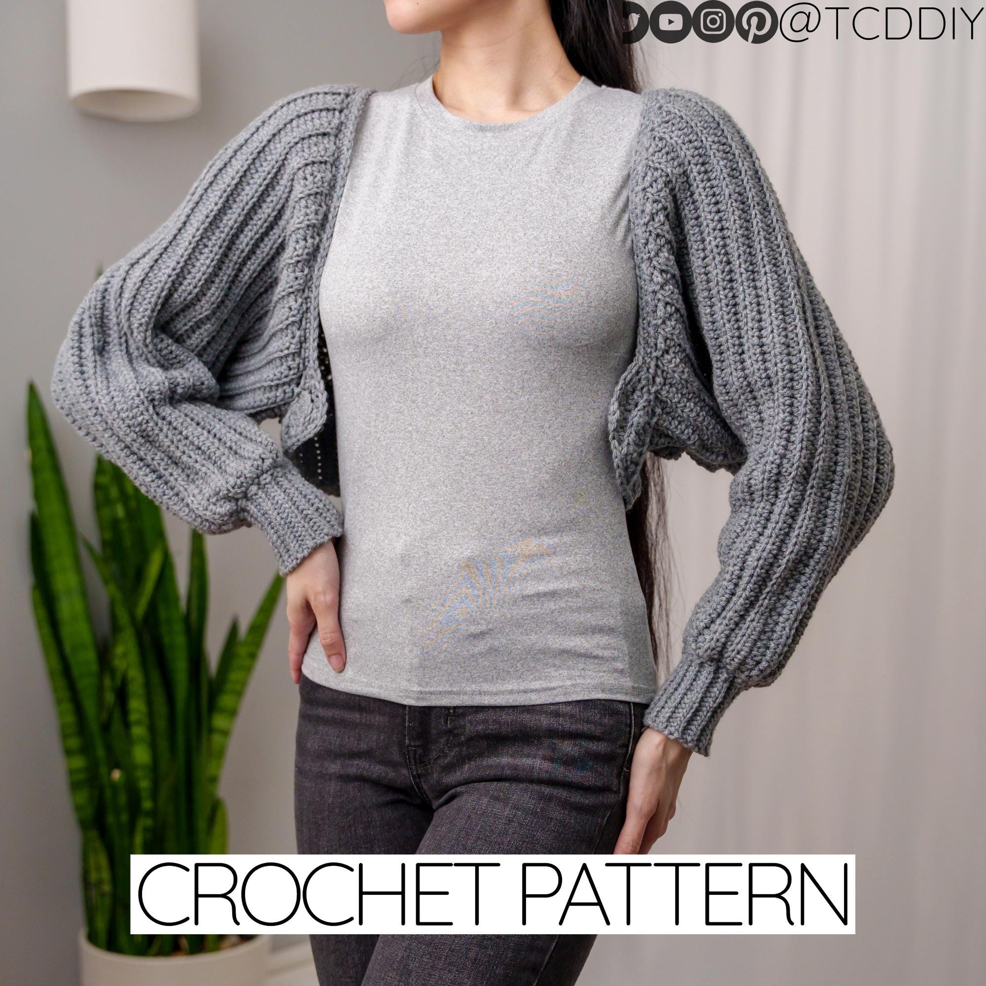 Bolero Donna Uncinetto Maniche Lunghe - Cardigan Elegante Con Bottoni Per Primavera E Autunno