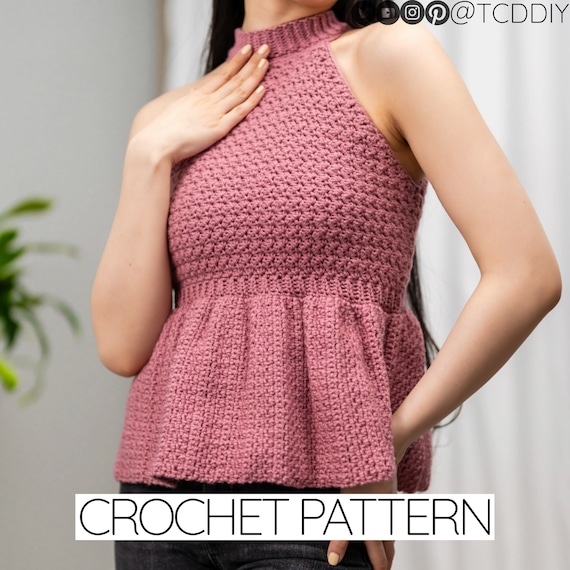 High neck peplum top 2025