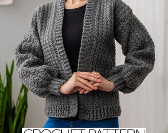Crochet Pattern | Cozy Cardigan Sweater | Suzette Stitch | PDF Download