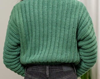 Crochet Pattern off the Shoulder Batwing Sweater V-neck Jumper